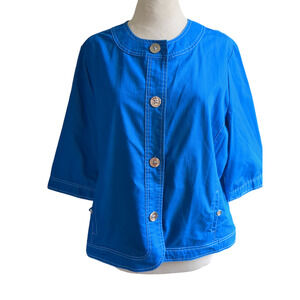 Size 16P TanJay petite peacock blue women's jacket #17